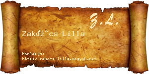 Zakócs Lilla névjegykártya